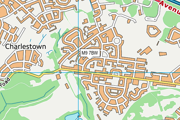M9 7BW map - OS VectorMap District (Ordnance Survey)