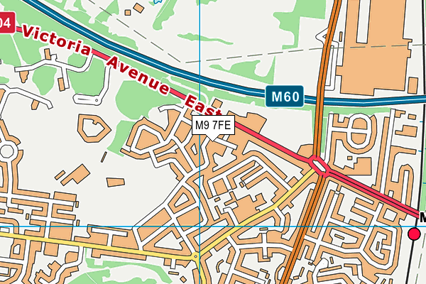 M9 7FE map - OS VectorMap District (Ordnance Survey)