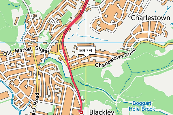 M9 7FL map - OS VectorMap District (Ordnance Survey)