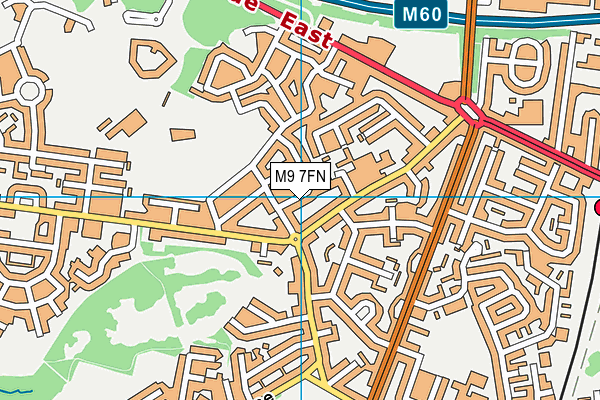 M9 7FN map - OS VectorMap District (Ordnance Survey)