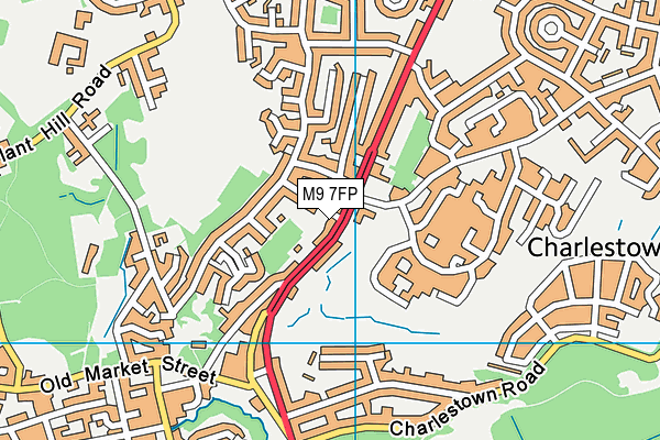 M9 7FP map - OS VectorMap District (Ordnance Survey)