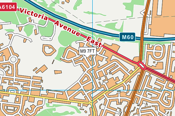 M9 7FT map - OS VectorMap District (Ordnance Survey)
