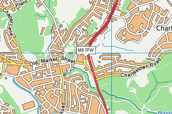 M9 7FW map - OS VectorMap District (Ordnance Survey)