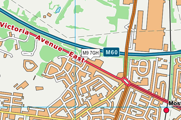 Puregym (Manchester Moston) map (M9 7GH) - OS VectorMap District (Ordnance Survey)