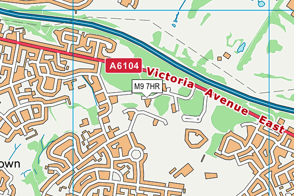M9 7HR map - OS VectorMap District (Ordnance Survey)