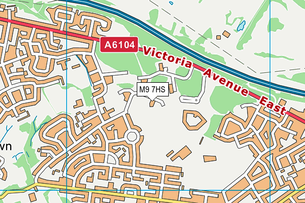 M9 7HS map - OS VectorMap District (Ordnance Survey)