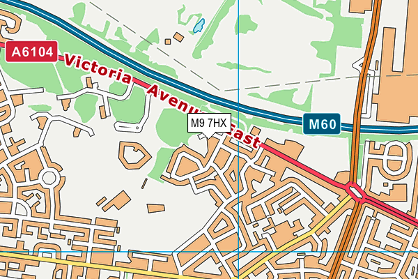 M9 7HX map - OS VectorMap District (Ordnance Survey)