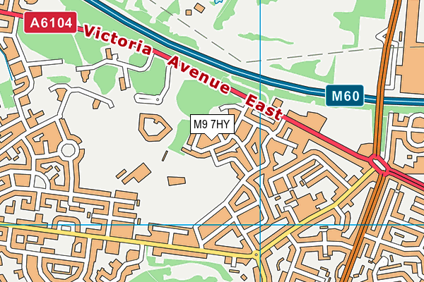 M9 7HY map - OS VectorMap District (Ordnance Survey)