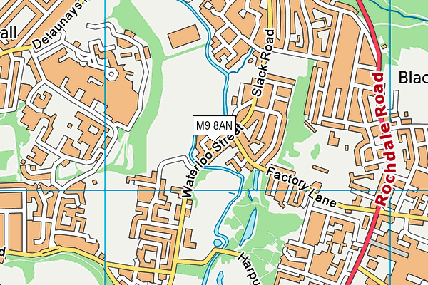 M9 8AN map - OS VectorMap District (Ordnance Survey)