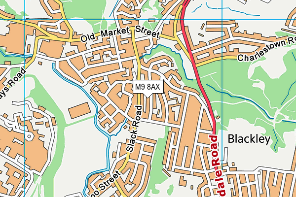 M9 8AX map - OS VectorMap District (Ordnance Survey)