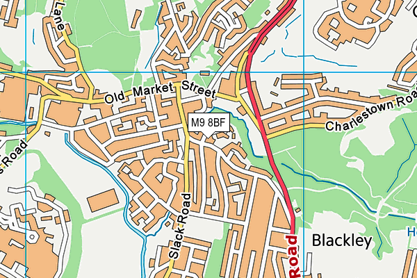 M9 8BF map - OS VectorMap District (Ordnance Survey)