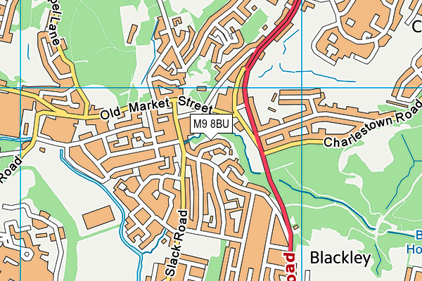 M9 8BU map - OS VectorMap District (Ordnance Survey)
