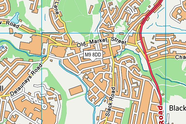 M9 8DD map - OS VectorMap District (Ordnance Survey)