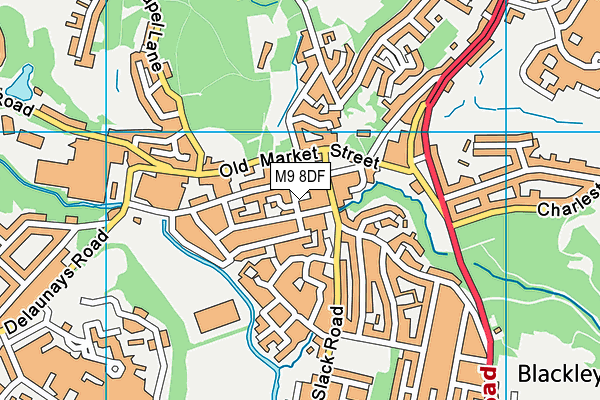 M9 8DF map - OS VectorMap District (Ordnance Survey)