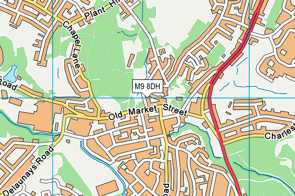 M9 8DH map - OS VectorMap District (Ordnance Survey)