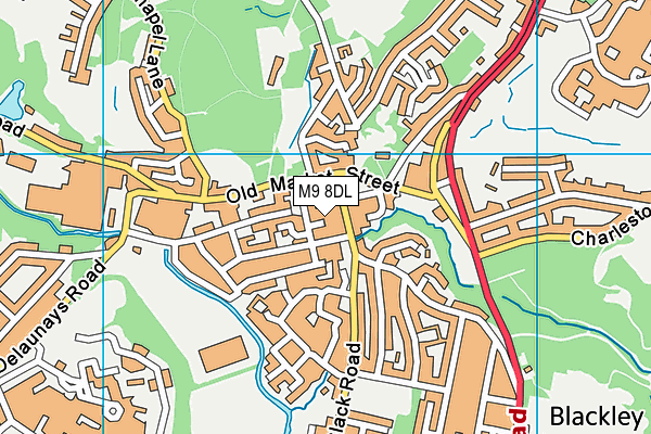 M9 8DL map - OS VectorMap District (Ordnance Survey)