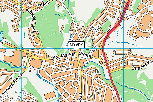 M9 8DY map - OS VectorMap District (Ordnance Survey)