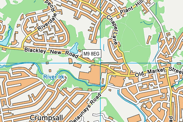 M9 8EG map - OS VectorMap District (Ordnance Survey)
