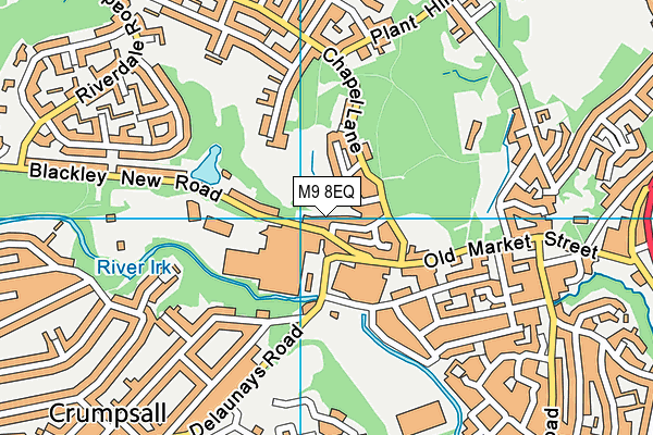 M9 8EQ map - OS VectorMap District (Ordnance Survey)