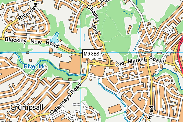 M9 8ES map - OS VectorMap District (Ordnance Survey)