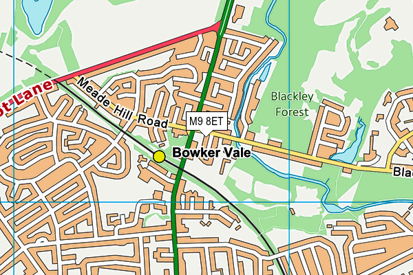 M9 8ET map - OS VectorMap District (Ordnance Survey)