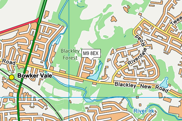 M9 8EX map - OS VectorMap District (Ordnance Survey)