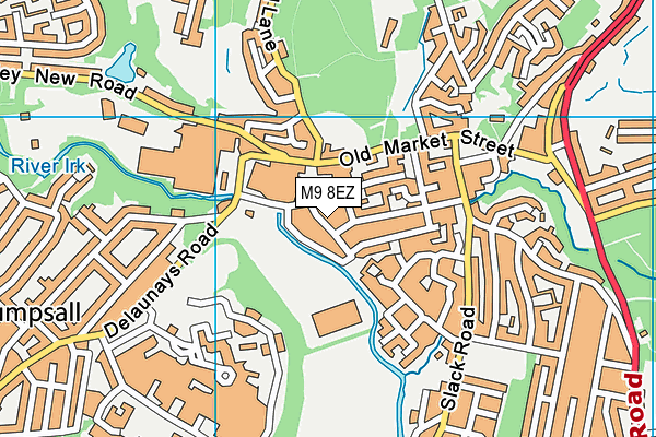 M9 8EZ map - OS VectorMap District (Ordnance Survey)