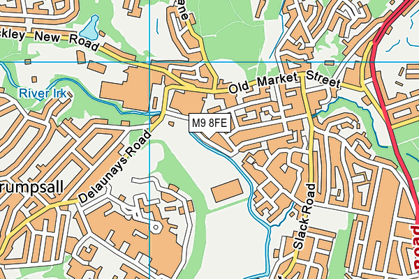 M9 8FE map - OS VectorMap District (Ordnance Survey)