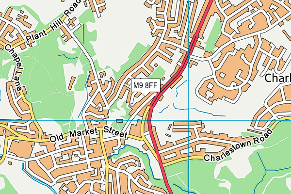 M9 8FF map - OS VectorMap District (Ordnance Survey)