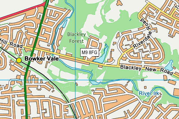 M9 8FG map - OS VectorMap District (Ordnance Survey)