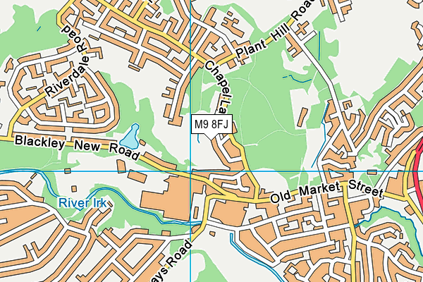 M9 8FJ map - OS VectorMap District (Ordnance Survey)
