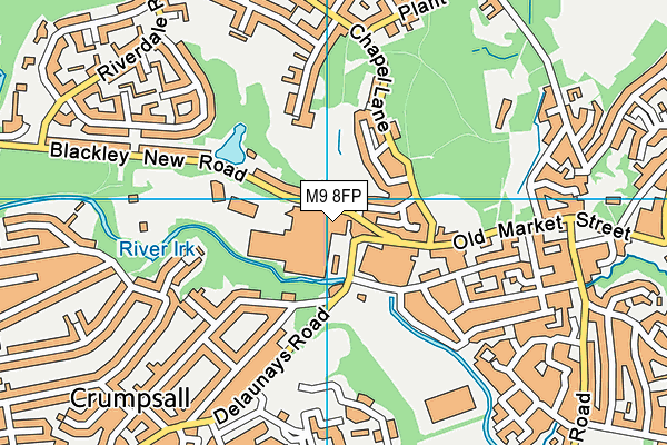 M9 8FP map - OS VectorMap District (Ordnance Survey)