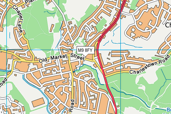 M9 8FY map - OS VectorMap District (Ordnance Survey)