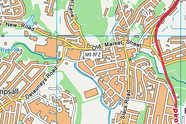M9 8FZ map - OS VectorMap District (Ordnance Survey)