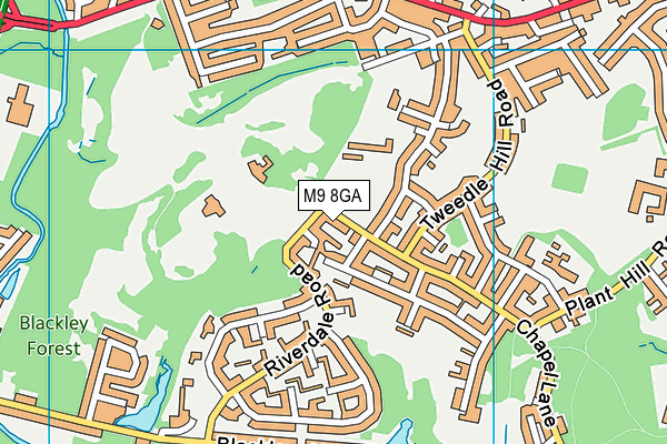 M9 8GA map - OS VectorMap District (Ordnance Survey)