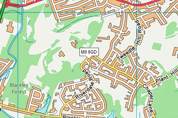 M9 8GD map - OS VectorMap District (Ordnance Survey)