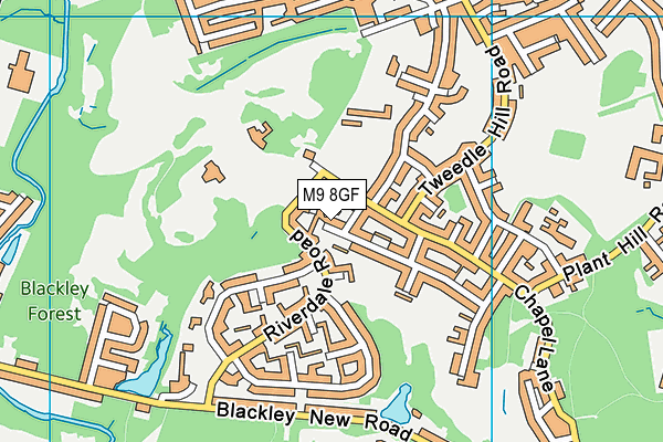 M9 8GF map - OS VectorMap District (Ordnance Survey)