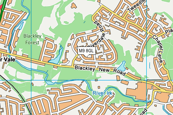 M9 8GL map - OS VectorMap District (Ordnance Survey)