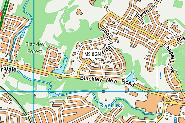 M9 8GN map - OS VectorMap District (Ordnance Survey)