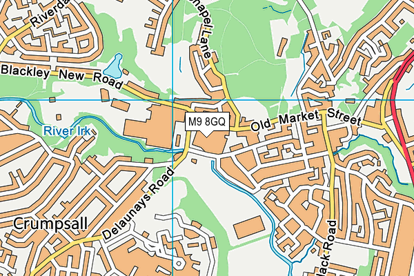 M9 8GQ map - OS VectorMap District (Ordnance Survey)