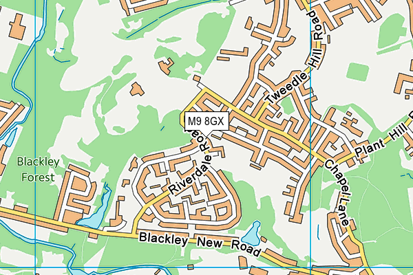 M9 8GX map - OS VectorMap District (Ordnance Survey)