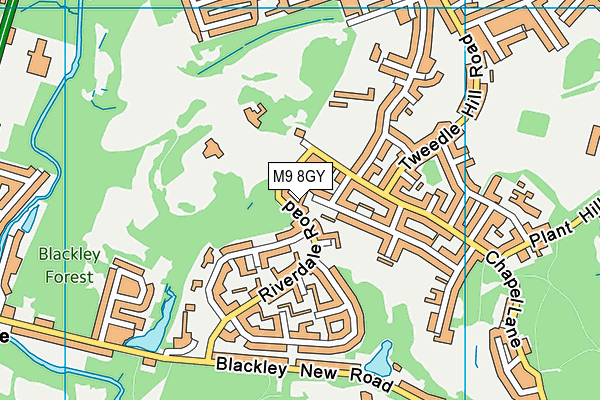 M9 8GY map - OS VectorMap District (Ordnance Survey)