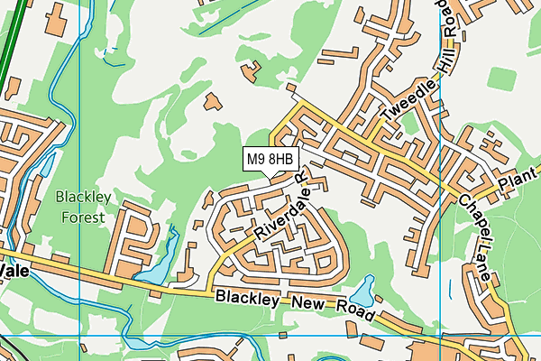 M9 8HB map - OS VectorMap District (Ordnance Survey)