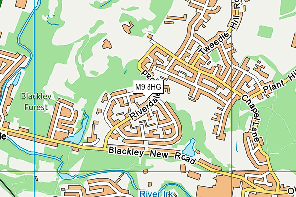 M9 8HG map - OS VectorMap District (Ordnance Survey)