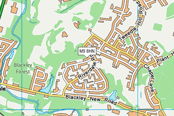 M9 8HN map - OS VectorMap District (Ordnance Survey)