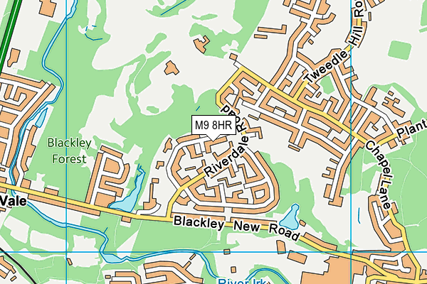 M9 8HR map - OS VectorMap District (Ordnance Survey)