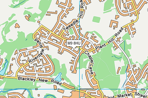 M9 8HU map - OS VectorMap District (Ordnance Survey)