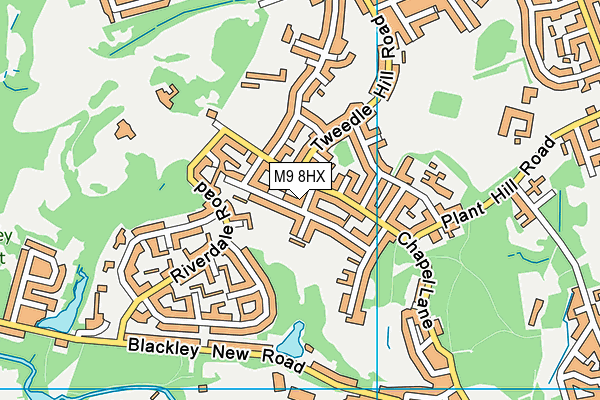 M9 8HX map - OS VectorMap District (Ordnance Survey)