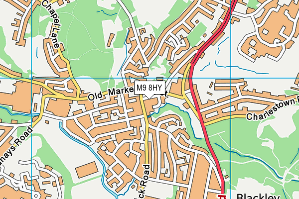 M9 8HY map - OS VectorMap District (Ordnance Survey)