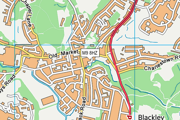 M9 8HZ map - OS VectorMap District (Ordnance Survey)